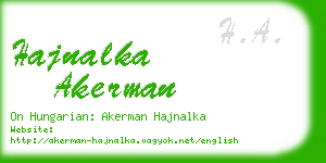 hajnalka akerman business card